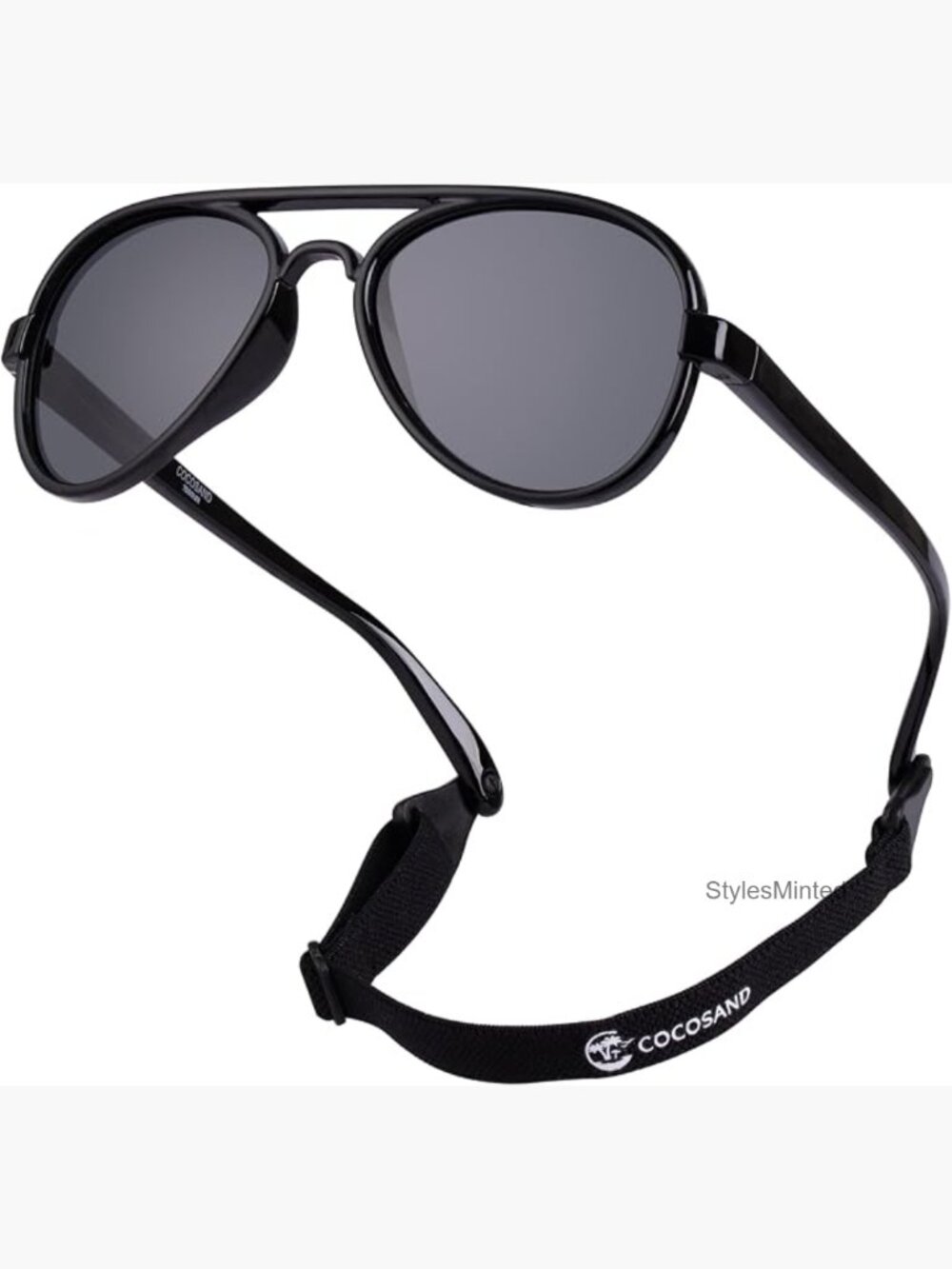 Infant Aviator Sunglasses with Strap Polarized UV Protection Flexible Pilot for